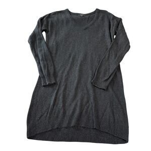 Talula by Anthropologie Dark Gray V-Neck Sweater Dress Size Large Cashmere Blend